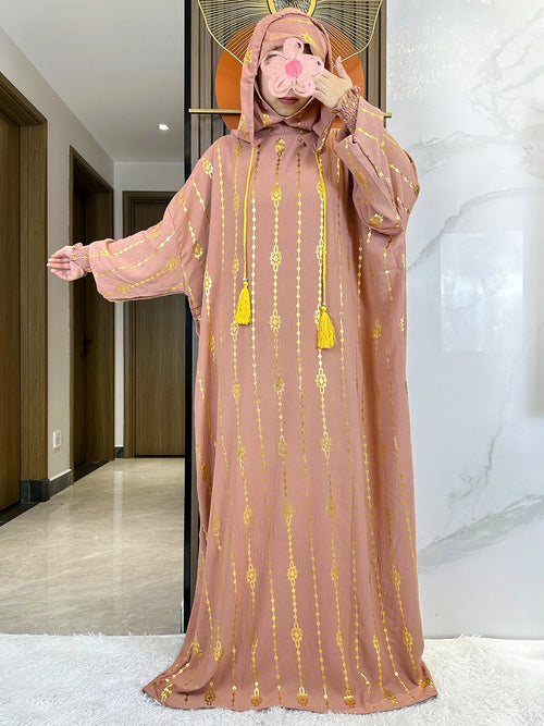 New Cotton Ramadan Muslim Two-Hat Abaya Dubai Turkey Islam Prayer