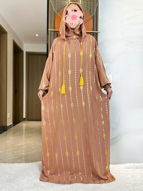 New Cotton Ramadan Muslim Two-Hat Abaya Dubai Turkey Islam Prayer