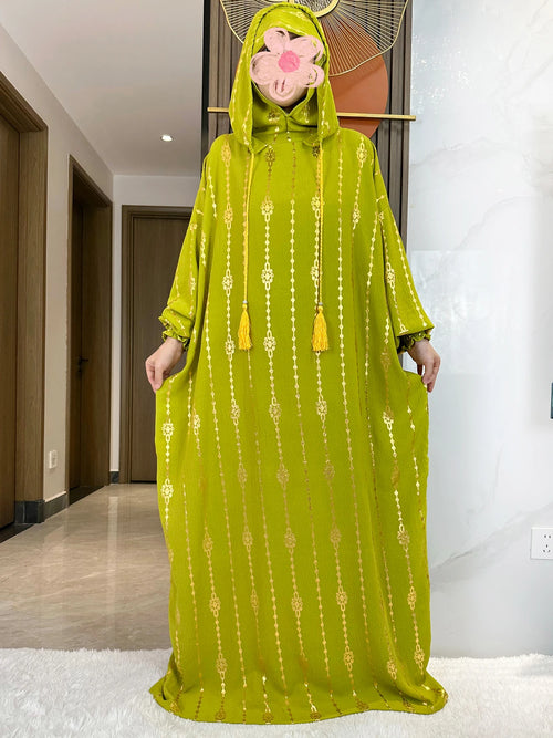 New Cotton Ramadan Muslim Two-Hat Abaya Dubai Turkey Islam Prayer