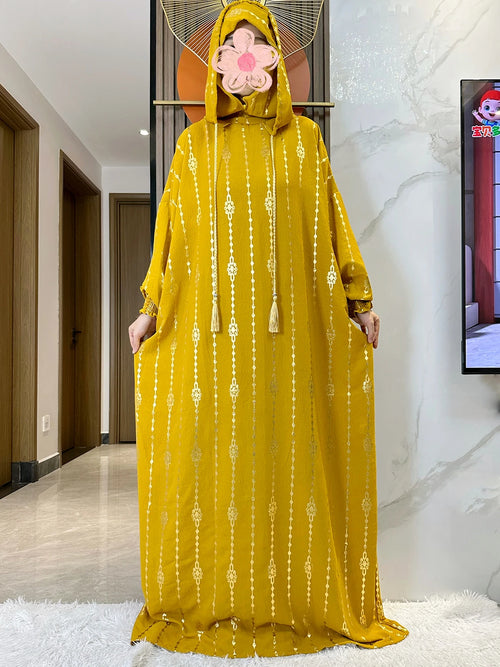 New Cotton Ramadan Muslim Two-Hat Abaya Dubai Turkey Islam Prayer
