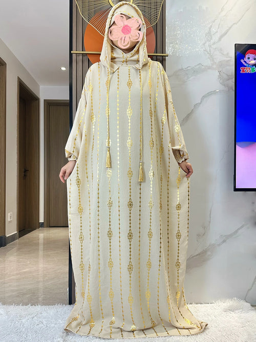 New Cotton Ramadan Muslim Two-Hat Abaya Dubai Turkey Islam Prayer