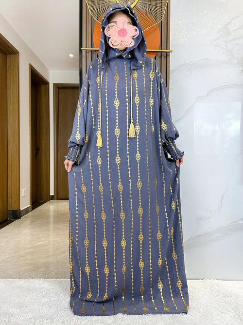 New Cotton Ramadan Muslim Two-Hat Abaya Dubai Turkey Islam Prayer