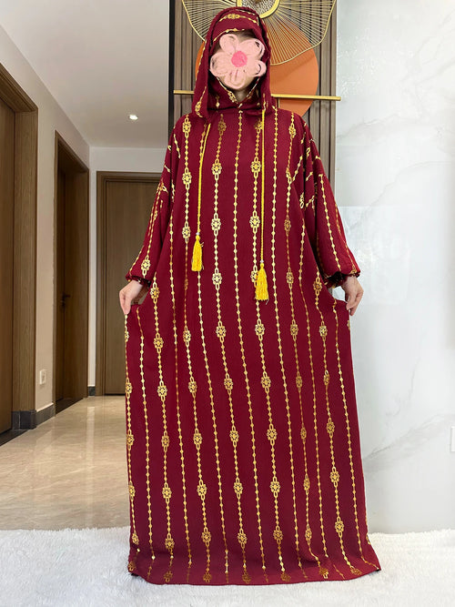 New Cotton Ramadan Muslim Two-Hat Abaya Dubai Turkey Islam Prayer