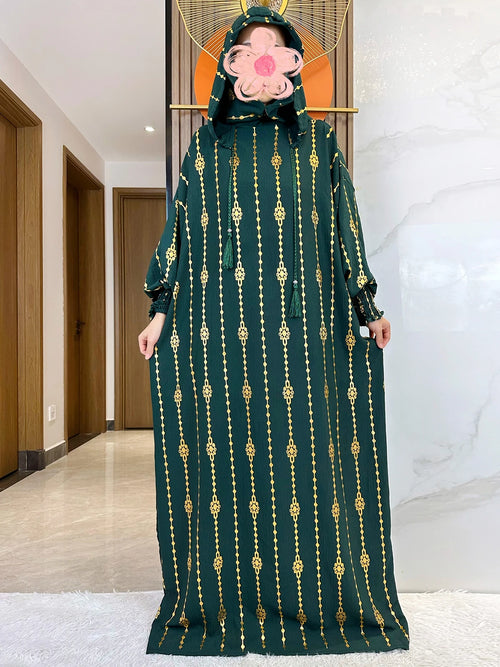 New Cotton Ramadan Muslim Two-Hat Abaya Dubai Turkey Islam Prayer
